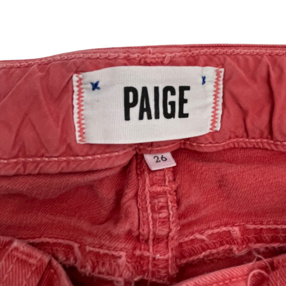 🍀Paige Skyline Ankle Peg Women's Carmine Red Denim Low Rise Skinny Jeans Size 26 - Picture 7 of 10